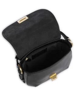 Federica Umhängetasche fein genarbtes Rindsleder schwarz