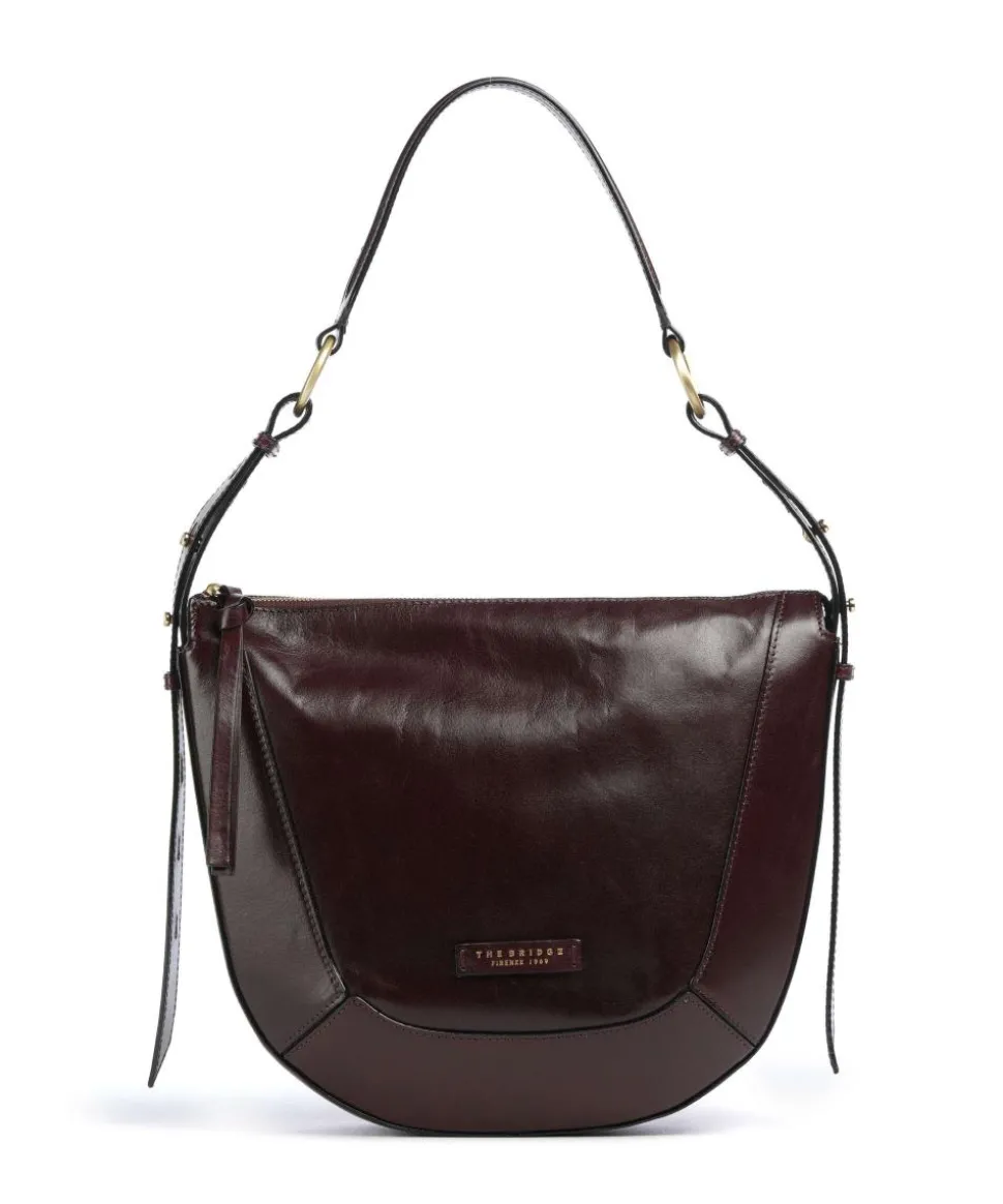 Fedora Schultertasche fein genarbtes Rindsleder mahagoni