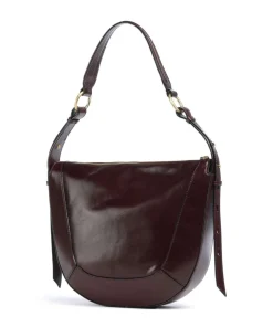 Fedora Schultertasche fein genarbtes Rindsleder mahagoni