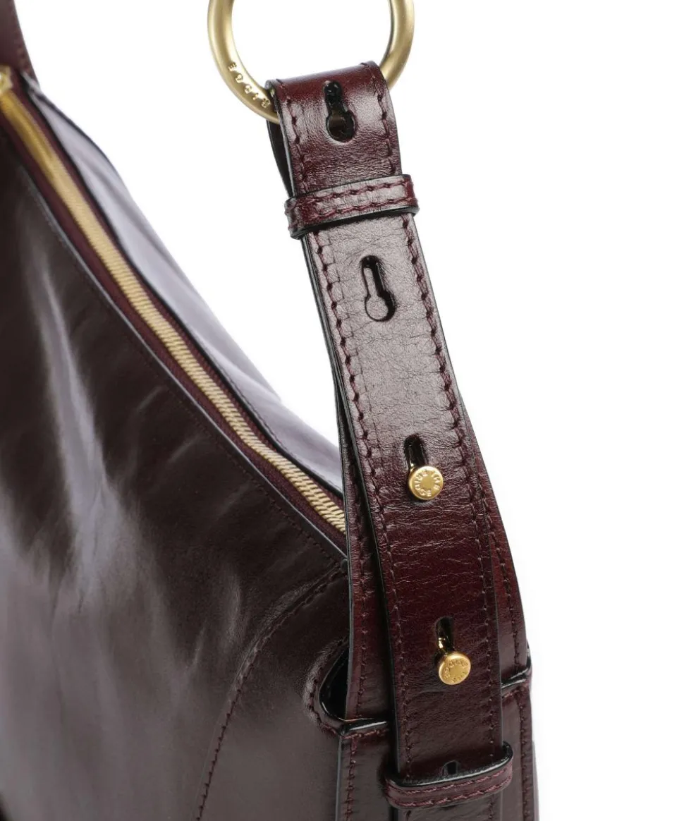 Fedora Schultertasche fein genarbtes Rindsleder mahagoni