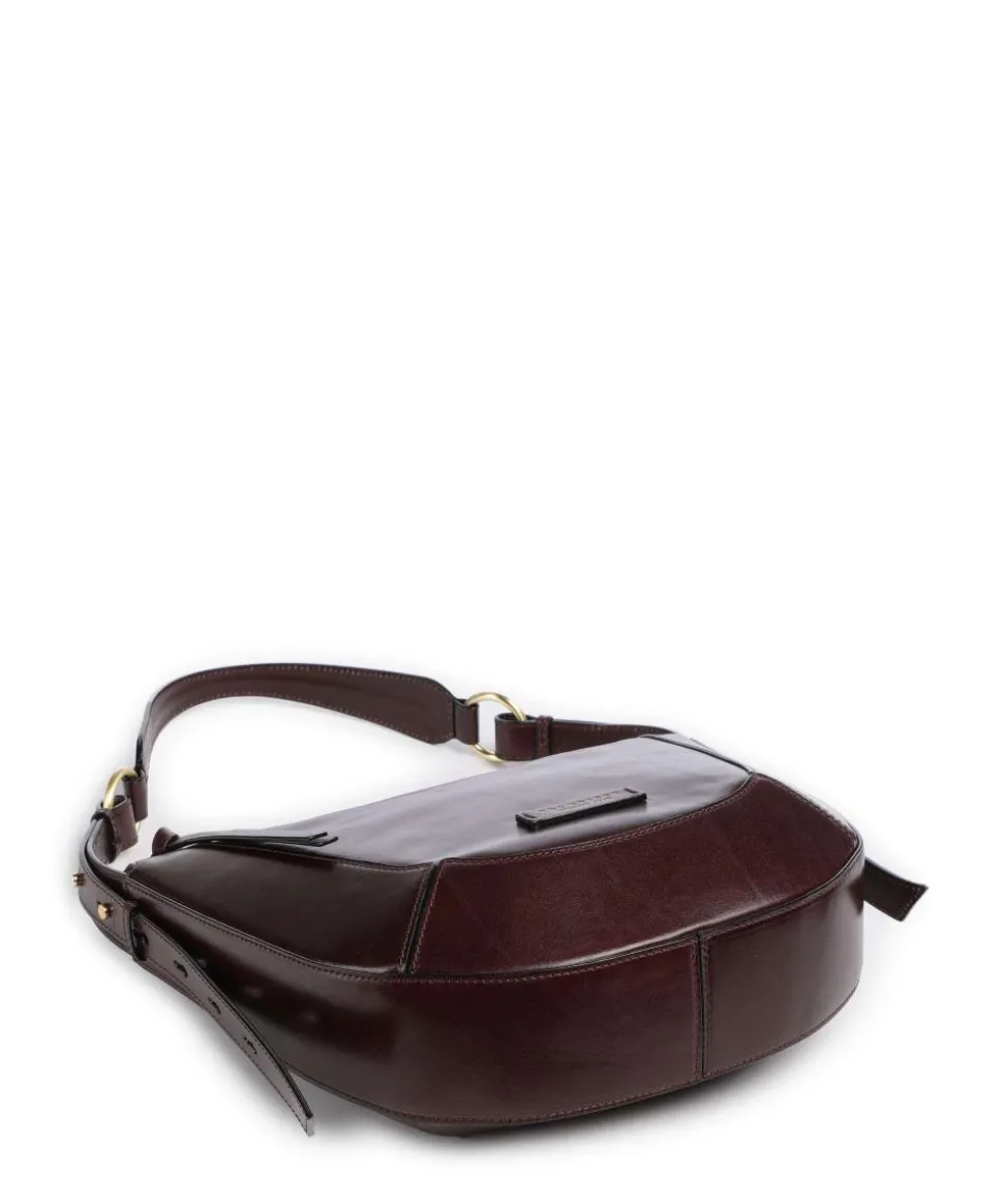 Fedora Schultertasche fein genarbtes Rindsleder mahagoni