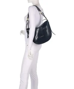 Fedora Schultertasche fein genarbtes Rindsleder dunkelblau