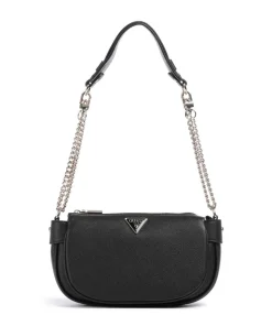 Fedora Schultertasche Lederimitat schwarz