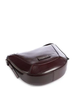 Fedora Umhängetasche fein genarbtes Rindsleder rotbraun