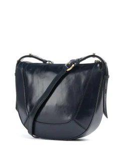 Fedora Umhängetasche fein genarbtes Rindsleder dunkelblau