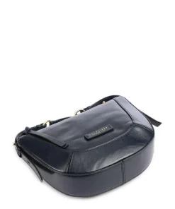 Fedora Umhängetasche fein genarbtes Rindsleder dunkelblau