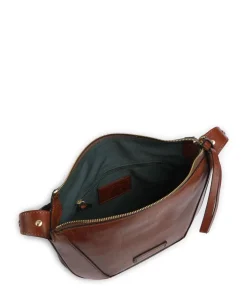 Fedora Umhängetasche fein genarbtes Rindsleder braun