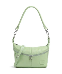 Feeling Good Schultertasche genarbtes Leder hellgrün