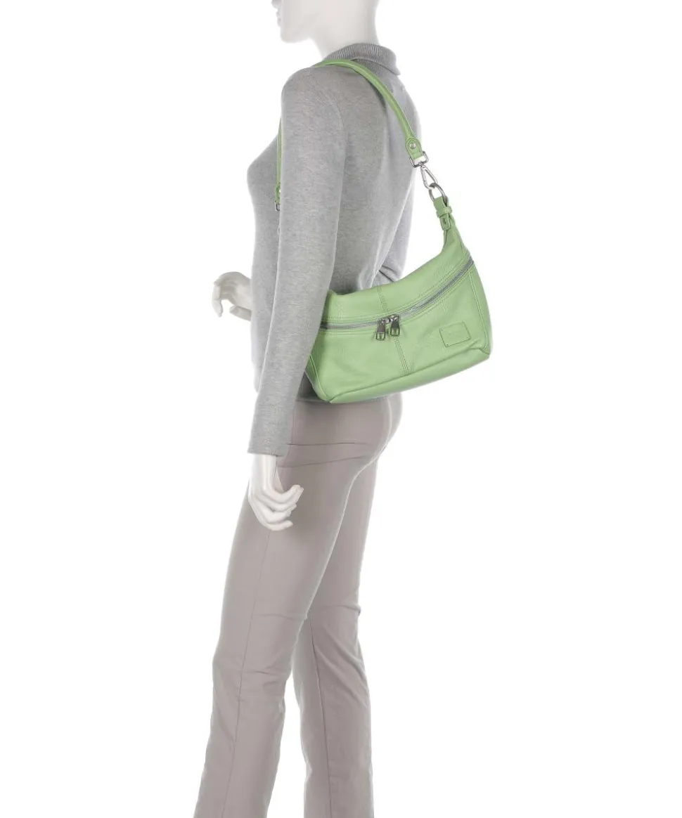 Feeling Good Schultertasche genarbtes Leder hellgrün