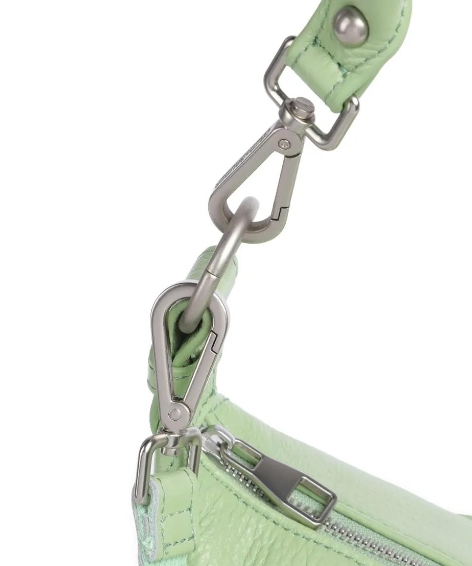 Feeling Good Schultertasche genarbtes Leder hellgrün