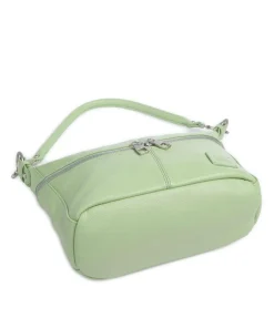 Feeling Good Schultertasche genarbtes Leder hellgrün