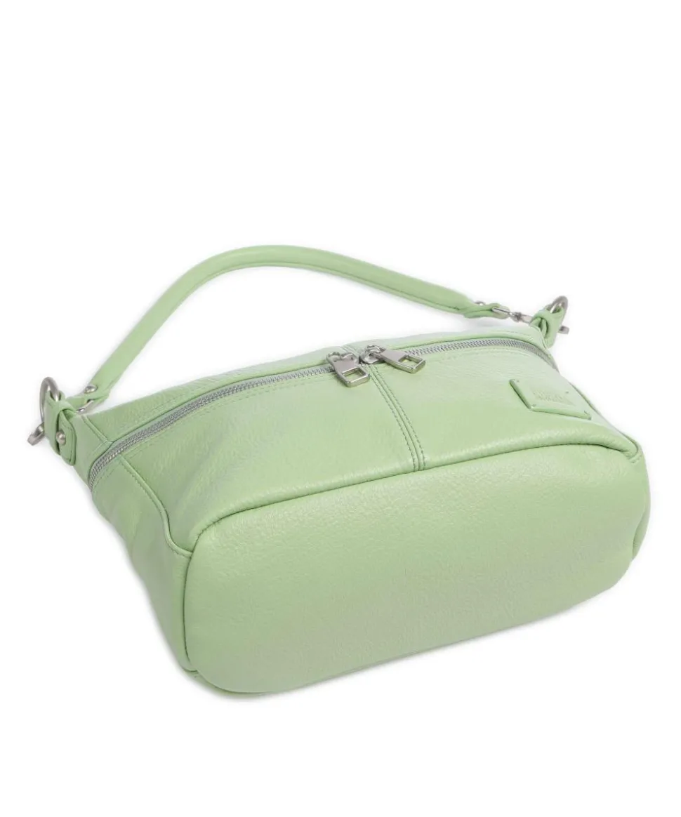 Feeling Good Schultertasche genarbtes Leder hellgrün