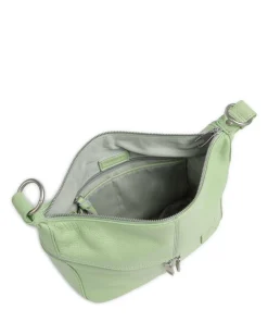 Feeling Good Schultertasche genarbtes Leder hellgrün
