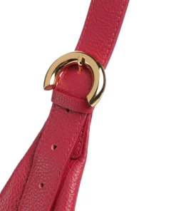 Fernanda Beuteltasche genarbtes Leder rot