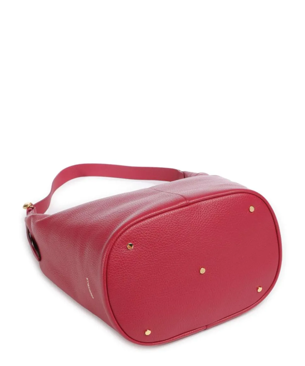 Fernanda Beuteltasche genarbtes Leder rot