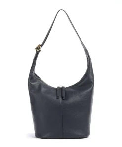 Fernanda Beuteltasche genarbtes Leder dunkelblau