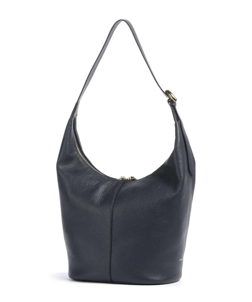 Fernanda Beuteltasche genarbtes Leder dunkelblau