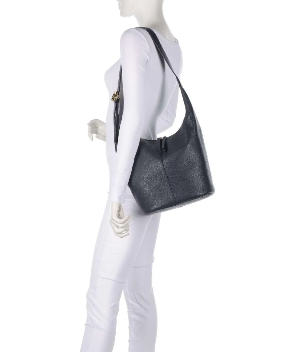 Fernanda Beuteltasche genarbtes Leder dunkelblau