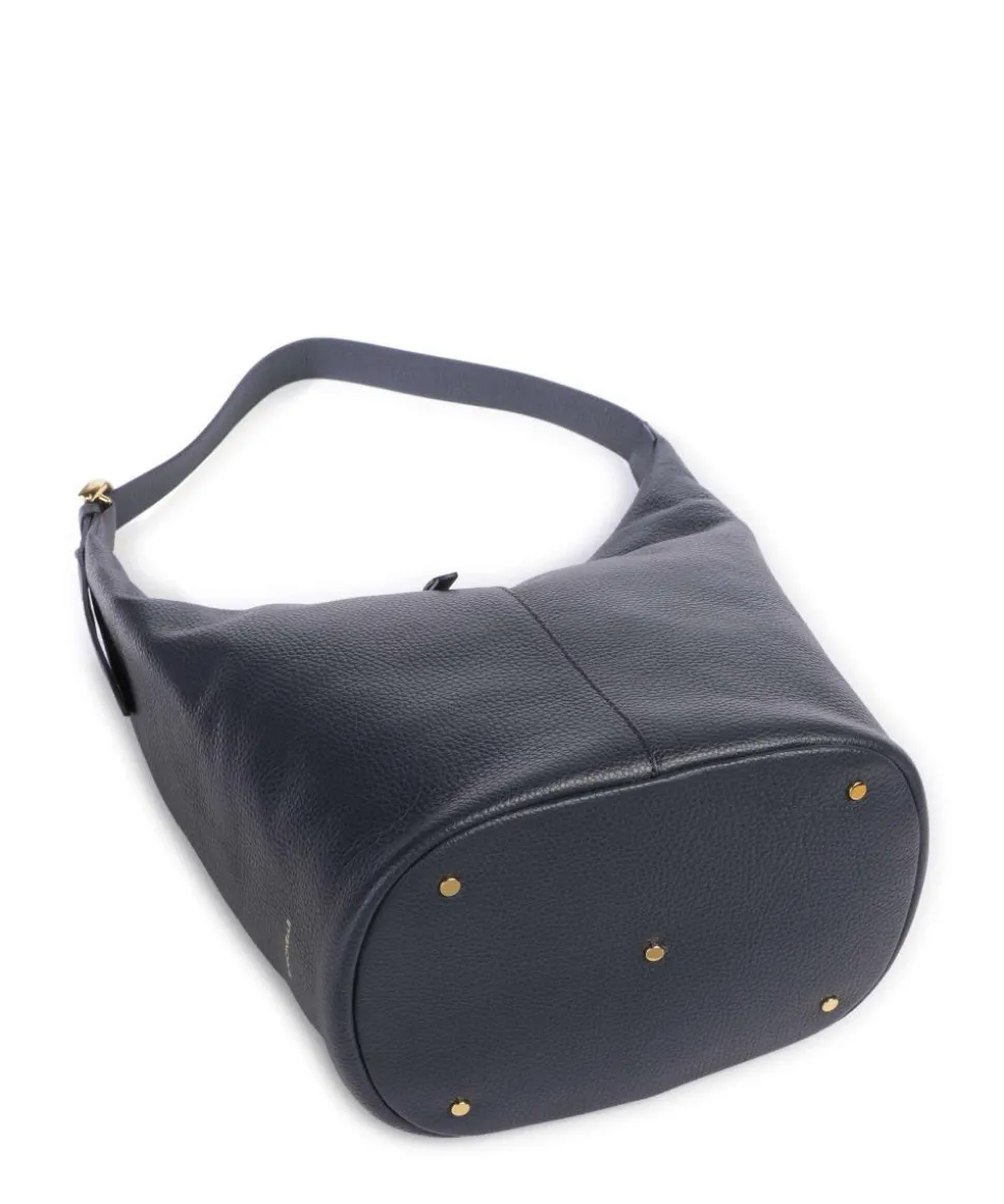 Fernanda Beuteltasche genarbtes Leder dunkelblau