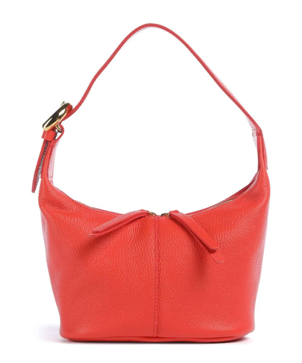 Fernanda Schultertasche genarbtes Leder rot