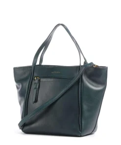 Fine Florence Umhängetasche fein genarbtes Leder petrol