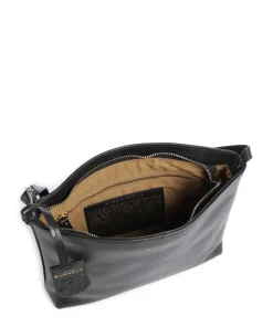 Fine Florence Umhängetasche fein genarbtes Leder schwarz