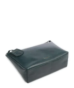 Fine Florence Umhängetasche fein genarbtes Leder petrol