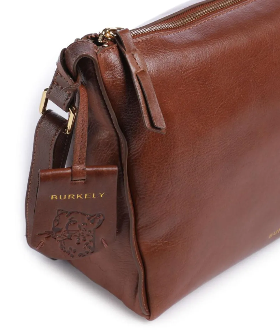 Fine Florence Umhängetasche fein genarbtes Leder braun