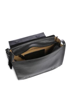 Fine Florence Umhängetasche genarbtes Leder schwarz