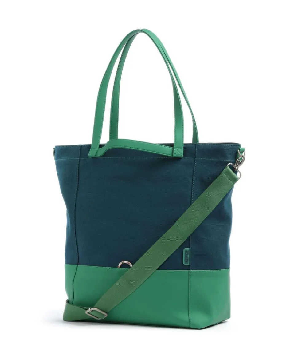Fiorella FI200 Shopper Lederimitat, Canvas petrol