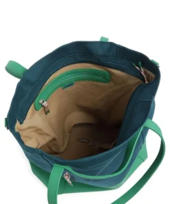 Fiorella FI200 Shopper Lederimitat, Canvas petrol