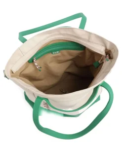 Fiorella FI200 Shopper Lederimitat, Canvas beige/grün