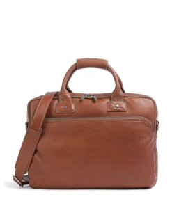 Firenze Aktentasche 15″ genarbtes Leder hellbraun