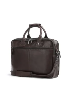 Firenze Aktentasche 15″ genarbtes Leder dunkelbraun