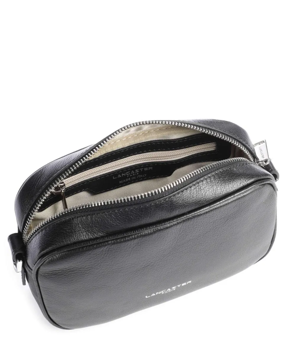 Firenze Fashion Umhängetasche fein genarbtes Rindsleder schwarz