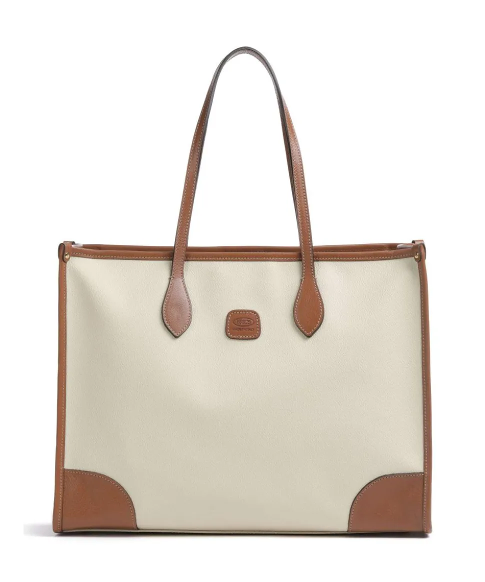 Firenze Shopper 14″ Lederimitat elfenbein/braun