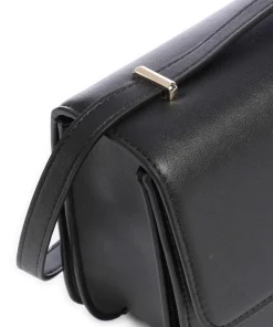 Flap Re Umhängetasche Lederimitat schwarz