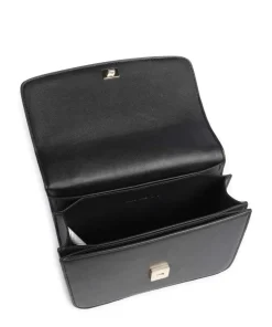 Flap Re Umhängetasche Lederimitat schwarz