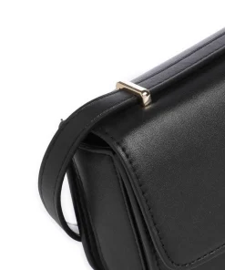 Flap Re Umhängetasche Lederimitat schwarz