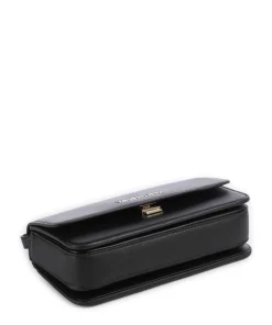 Flap Re Umhängetasche Lederimitat schwarz