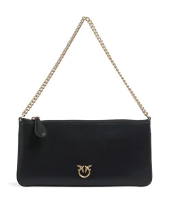 Flat Horizontal Schultertasche fein genarbtes Rindsleder schwarz