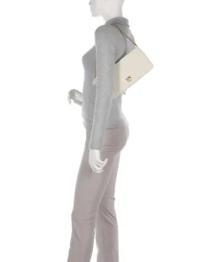 Flat Horizontal Schultertasche fein genarbtes Rindsleder elfenbein