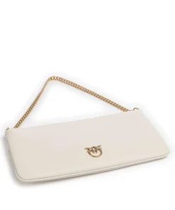 Flat Horizontal Schultertasche fein genarbtes Rindsleder elfenbein