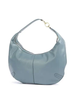 Flavia Schultertasche fein genarbtes Rindsleder hellblau