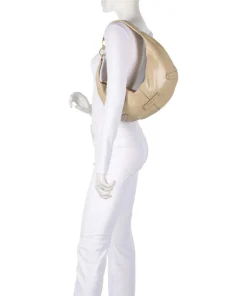 Flavia Schultertasche Rindsleder beige