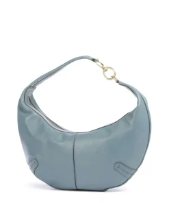 Flavia Schultertasche Rindsleder hellblau