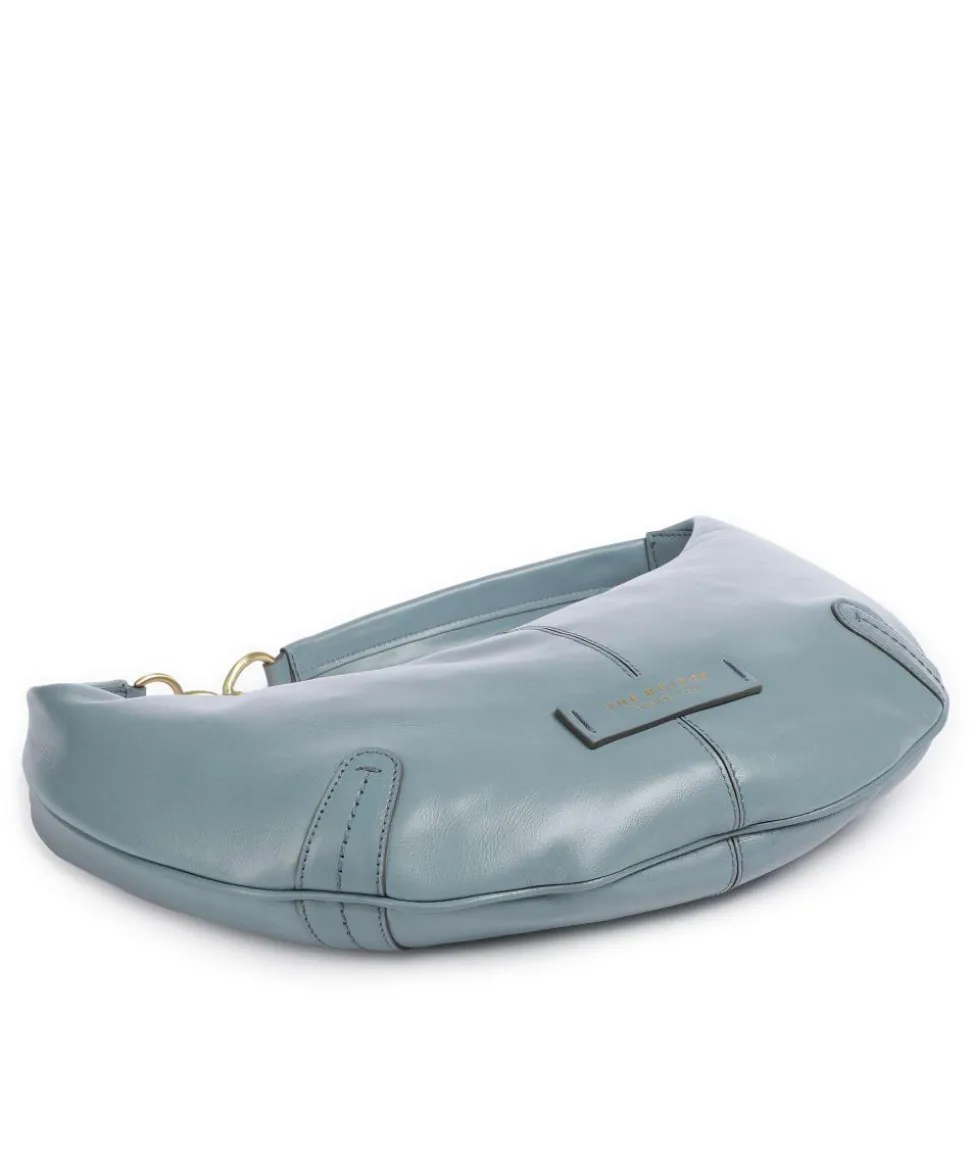 Flavia Schultertasche Rindsleder hellblau