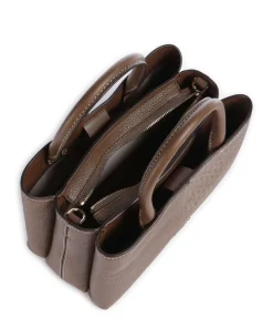 Flora Medium Handtasche Lederimitat dunkelbraun