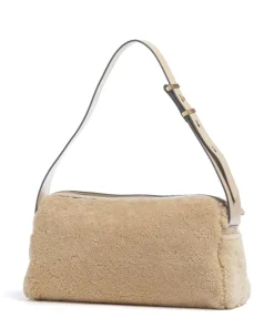 Flora Wow Schultertasche Fell, fein genarbtes Rindsleder beige