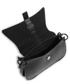 Flow M Handtasche fein genarbtes Leder schwarz